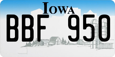 IA license plate BBF950