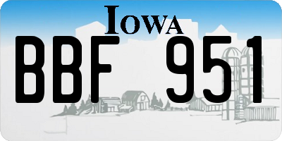 IA license plate BBF951