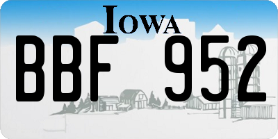 IA license plate BBF952