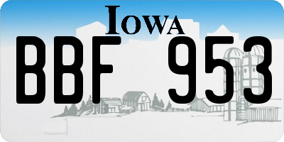 IA license plate BBF953