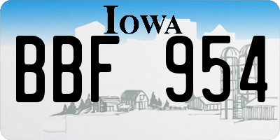 IA license plate BBF954