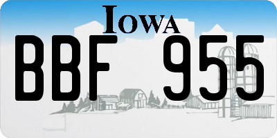 IA license plate BBF955