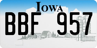 IA license plate BBF957