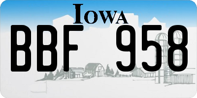 IA license plate BBF958