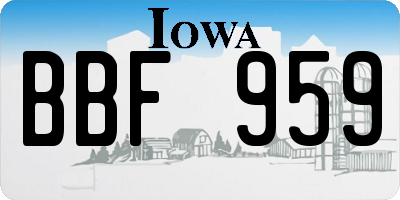 IA license plate BBF959