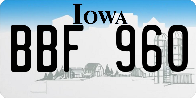IA license plate BBF960