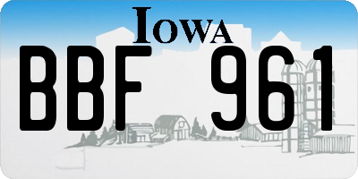 IA license plate BBF961