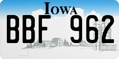 IA license plate BBF962