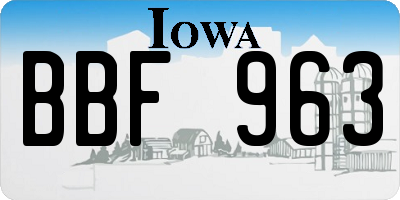 IA license plate BBF963