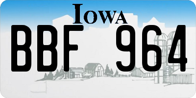 IA license plate BBF964