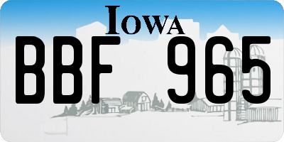 IA license plate BBF965