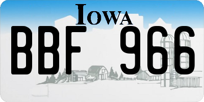 IA license plate BBF966
