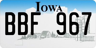 IA license plate BBF967