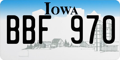 IA license plate BBF970