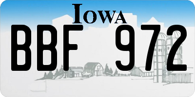 IA license plate BBF972