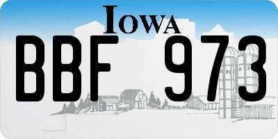 IA license plate BBF973
