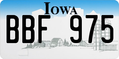 IA license plate BBF975