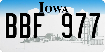 IA license plate BBF977