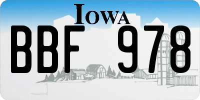 IA license plate BBF978