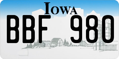 IA license plate BBF980