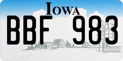 IA license plate BBF983