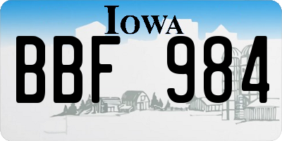 IA license plate BBF984
