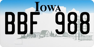 IA license plate BBF988
