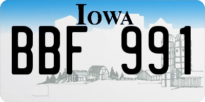 IA license plate BBF991