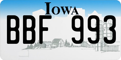 IA license plate BBF993