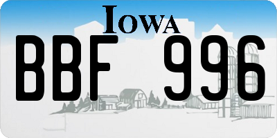 IA license plate BBF996