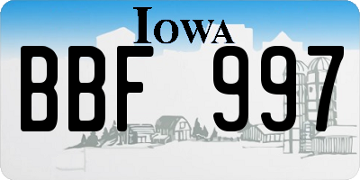 IA license plate BBF997