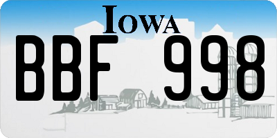 IA license plate BBF998