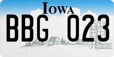 IA license plate BBG023