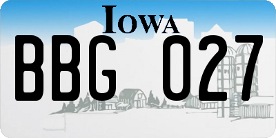 IA license plate BBG027