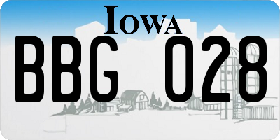 IA license plate BBG028