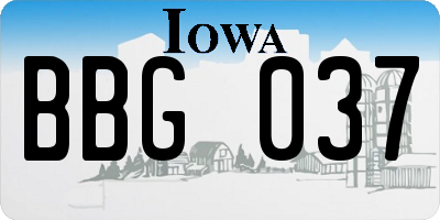 IA license plate BBG037