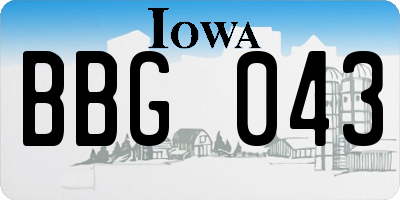 IA license plate BBG043