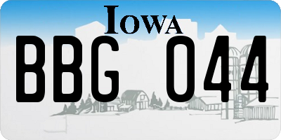 IA license plate BBG044