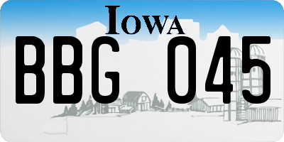 IA license plate BBG045