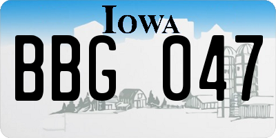IA license plate BBG047