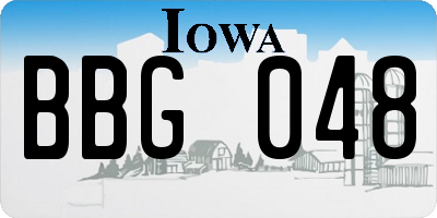 IA license plate BBG048