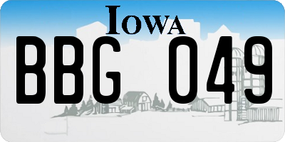IA license plate BBG049