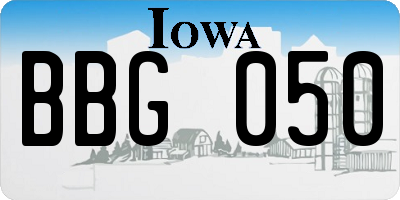 IA license plate BBG050