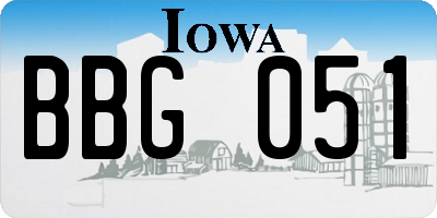 IA license plate BBG051