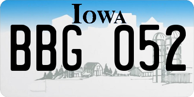 IA license plate BBG052