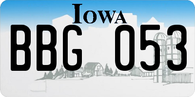IA license plate BBG053