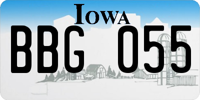 IA license plate BBG055