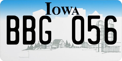 IA license plate BBG056