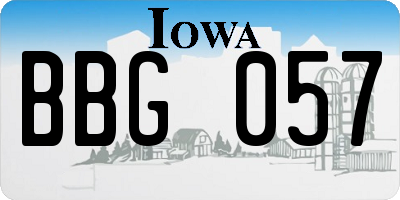 IA license plate BBG057
