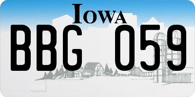 IA license plate BBG059